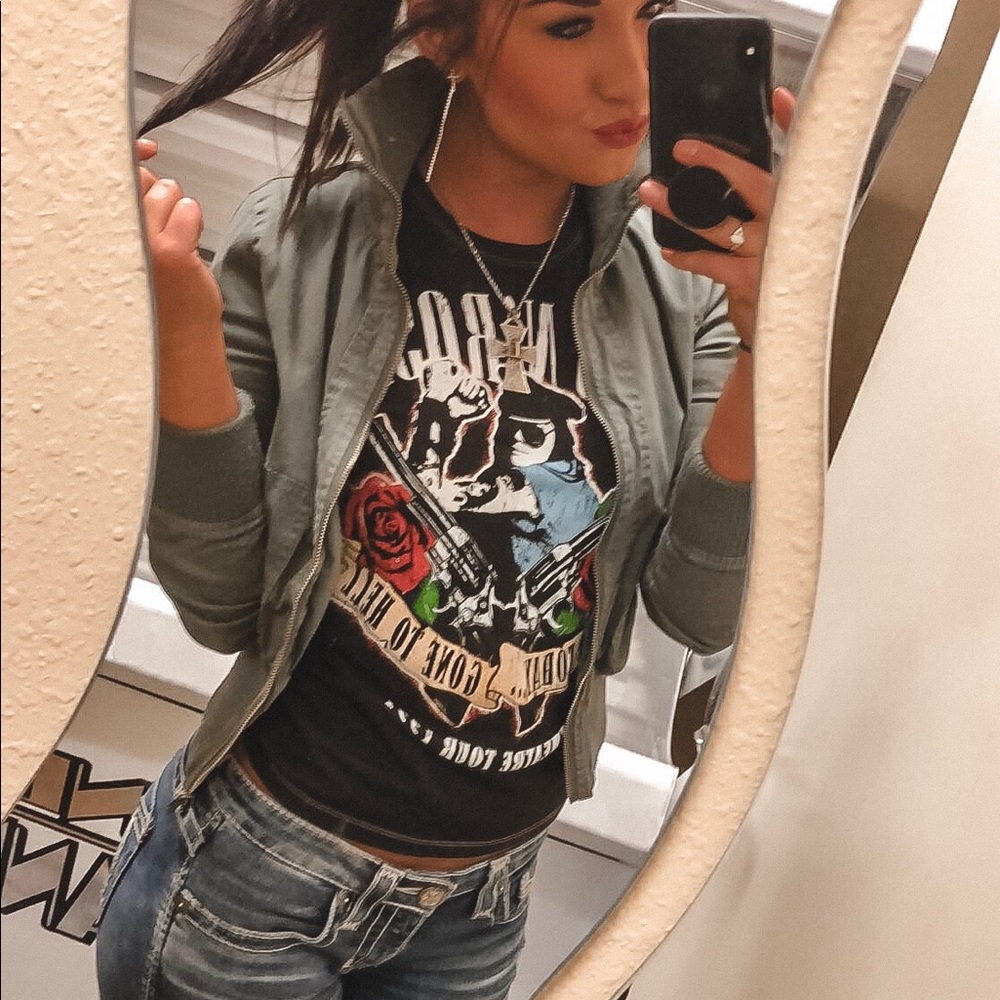 Olive bomber jacket